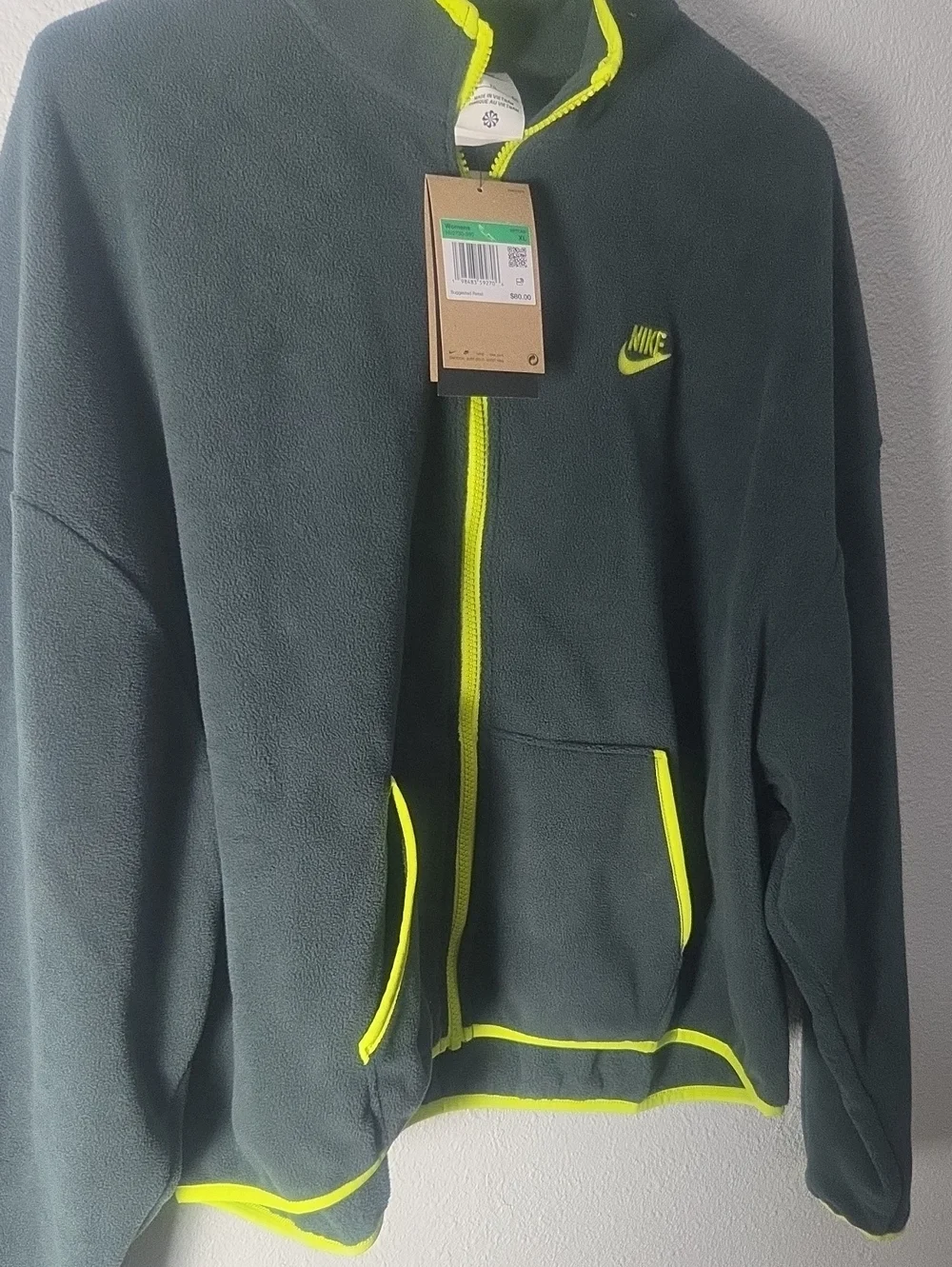 Nike Women's Size XL Club Full Zip Loose Fit Fleece Track Jacket HV2730-390 NWT